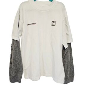 Abercrombie Kids White And Gray Long Sleeve Tee Size 9/10